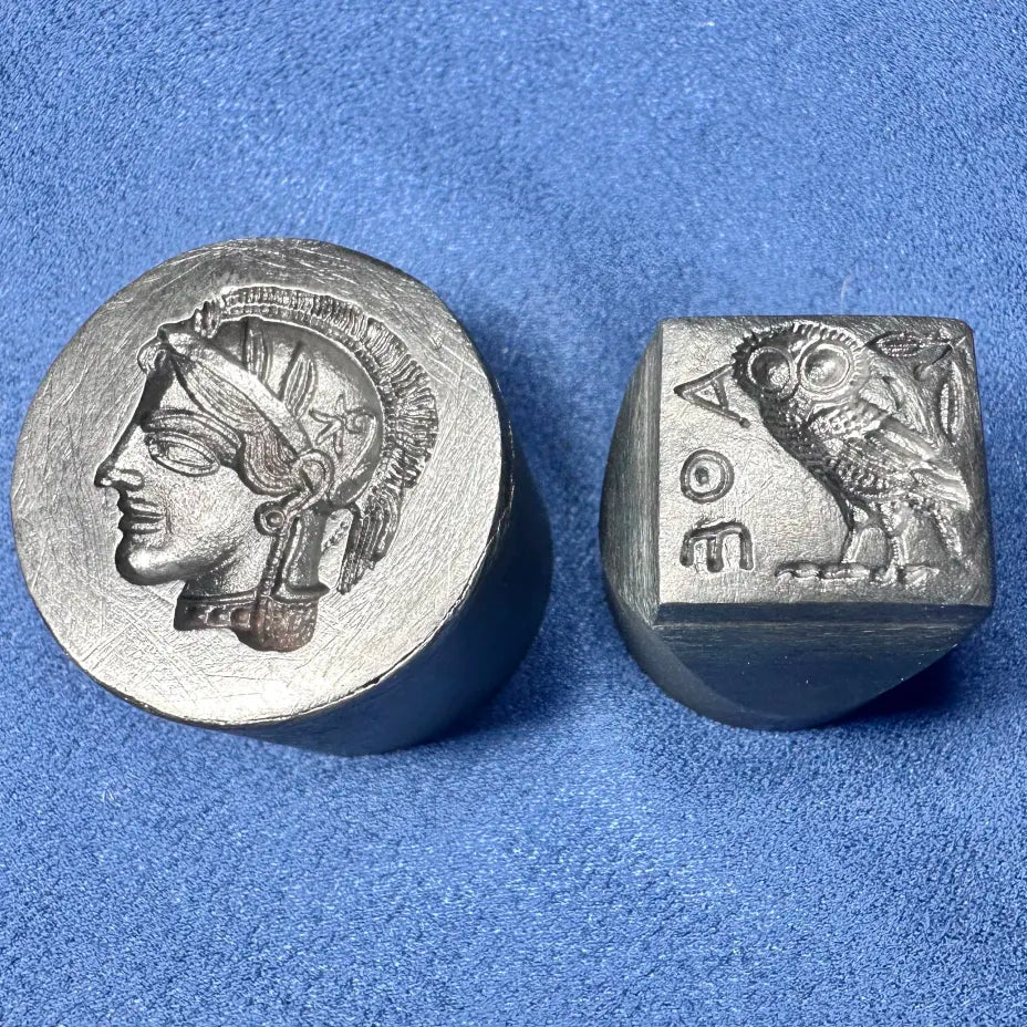 Greek Athena Owl Tetradrachm Steel Striking Coin Die Set
