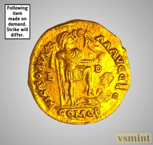 Constantine III, Solidus, 24 Karat Gold 407-411 AD Western Roman Empire Restrike