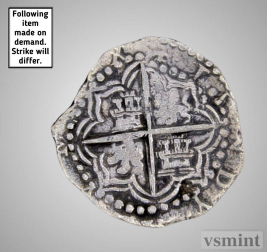 1622 Spanish Mexico 0.999 Silver 8 Reales Colonial Dollar Pirate Cob Restrike