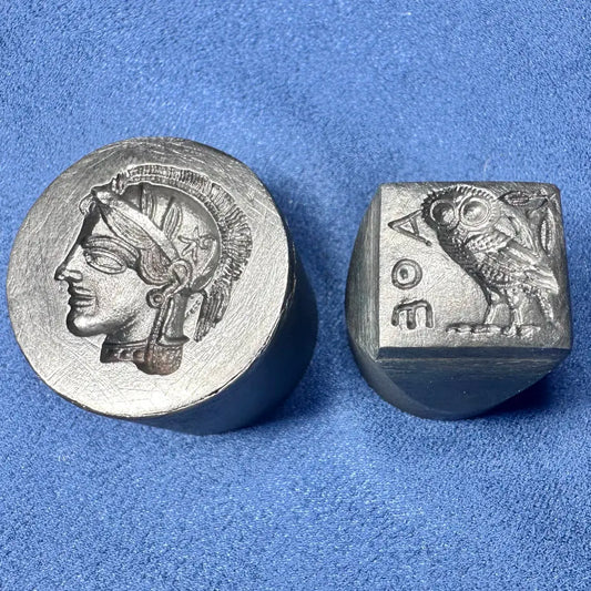 Greek Athena Owl Tetradrachm Steel Striking Coin Die Set