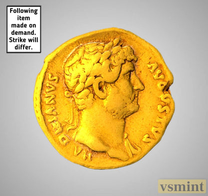 AV Aureus Hadrian Roman Empire 117-138 AD 24k Gold Restrike