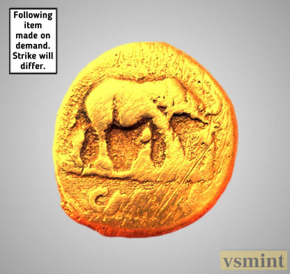 Julius Caesar "Elephant" Legion Aureus Restrike 24K Solid Gold