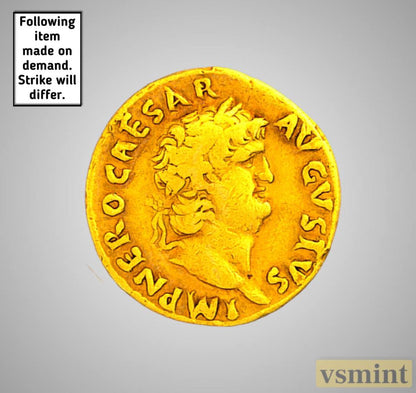 Aureus of Emperor Nero, 24 Karat Gold (0.9999 pure) Restrike