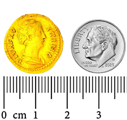 Aureus of Antoninus Pius for Diva Faustina 24K Solid Gold Restrike