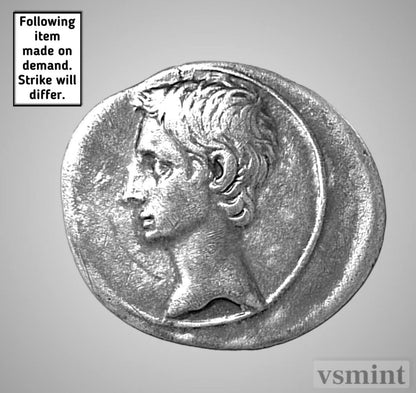 Octavian Augustus AR Roman Denarius Coin Solid Silver Restrike