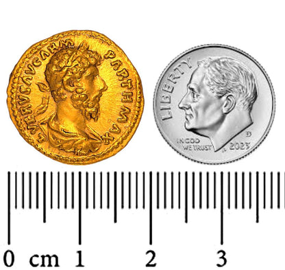 Lucius Verus Aureus, 24 Karat Gold (0.9999) Victoria Flying On Rev Restrike