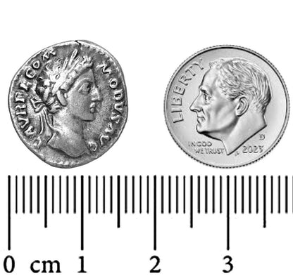 Young Commodus Roman Empire Denarius Victoria 179 AD (0.999 Silver) Restrike