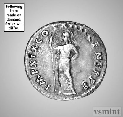 Roman Emperor Domitian 0.999 Silver Denarius Restrike
