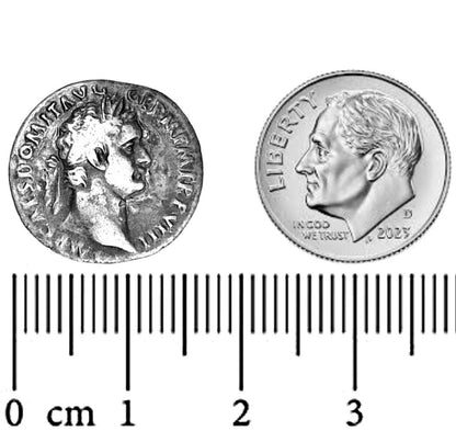Roman Emperor Domitian 0.999 Silver Denarius Restrike